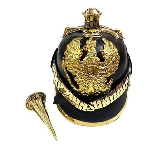 German Pickelhaube Helmet Prussian Leather Helmet Spiked Officer Helmet Hat Best For Gift