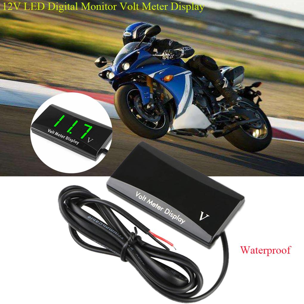 Вольтметр постоянного тока 8-16 В, светодиодный дисплей, цифровая панель, вольтметр, тестер 12 В для автомобиля, мотоцикла, водонепроницаемое измерение