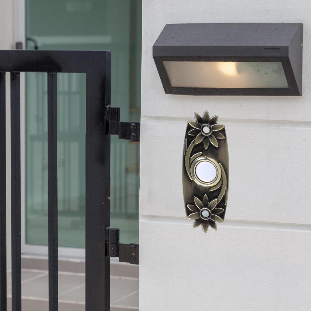 LED Lighted Door Bells Button Brass Hard Wiring Press Button Doorbell Push Button Wall Mounted Doorbell Switches