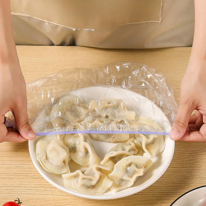 Красочная одноразовая крышка для еды, саран, крышка для кишечника, пищевой пластиковый пакет для хранения свежести, кухонные аксессуары для холодильника