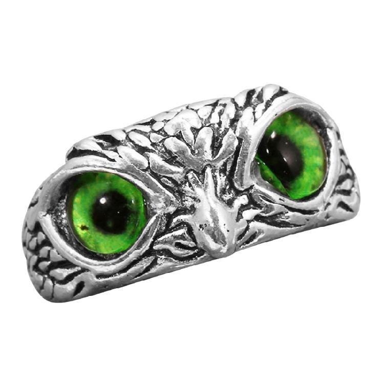Модное Винтажное Милое Кольцо Сова с Глазами Для Мужчин Женщин Открытые Кольца Серебристый Цвет