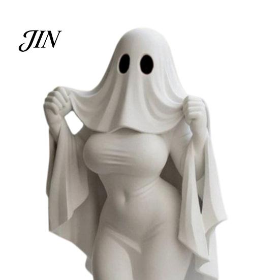 Halloween Decor Figurine Ghost Lady Ornament, Durable PLA 3D Printing Figure, Gothic Decoration Full of Mystery Collectible, for Desktop Bookshelf
