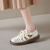 Женская обувь Теннисные кожаные кроссовки Женская повседневная обувь Женская обувь на шнуровке Женские туфли на платформе Резиновая подошва Полые кроссовки Q78