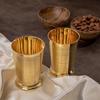 Набор из 2 латунных напитков по 300 мл. Тяжелый стеклянный стакан Lassi для воды, молока, сока, безалкогольных напитков. Стакан для домашнего и кухонного декора.