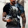 Summer Vintage Horror 3D Skull Print Men's T-shirt Classic Casual O Neck Short Sleeve Fashion Loose Oversized Tops Tee Shirt Men