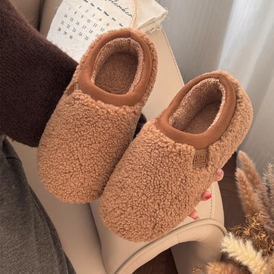 Плюшевые тапочки для женщин, Осень и Зима, Противоскользящие и Теплые Домашние, Зимние Домашние, Хлопковые тапочки для мужчин