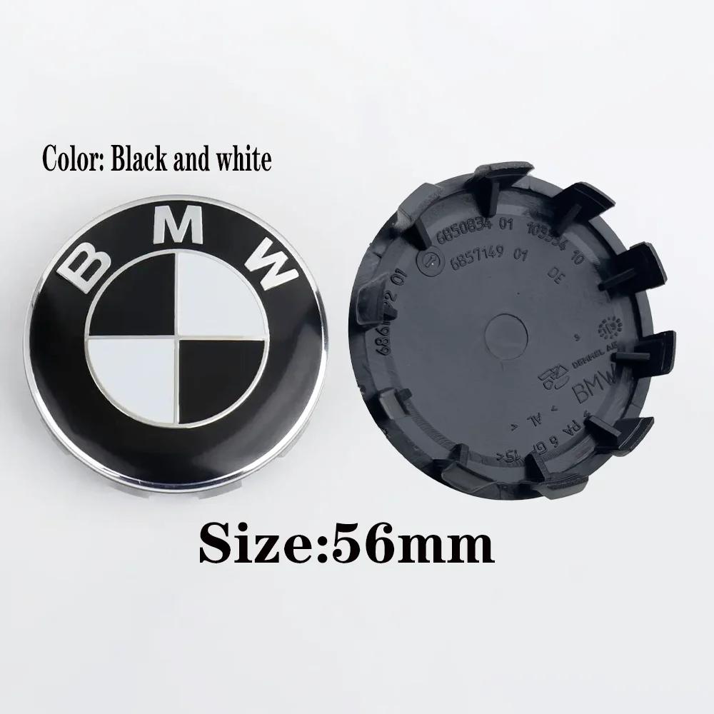 For b m w Car Black White BMW Logo Front Hood Emblem Rear Badge Wheel Hub Cap 56mm 68mm steering wheel sticker 45mm Accessories