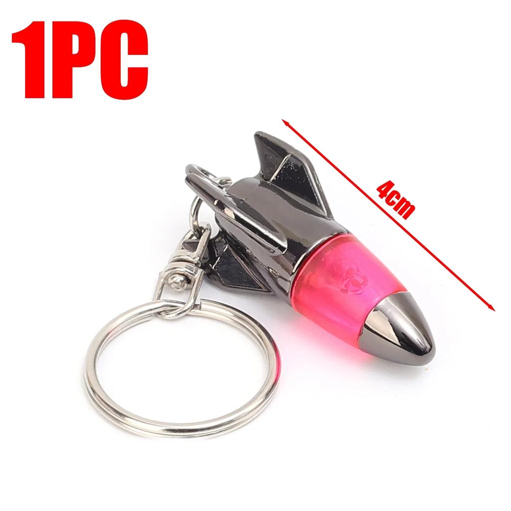 New 1pcs Car Keychain Bullet Head Rocket Lightning Shaped Anti Static Keychain Decorative Pendant Electrostatic Release