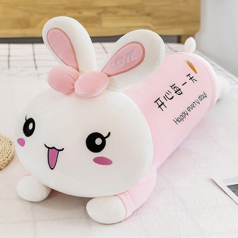 Cute Rabbit Doll Lying Down Rabbit Doll Large Rabbit Throw Pillow Plush Toy Happy Rabbit Sleeping Doll