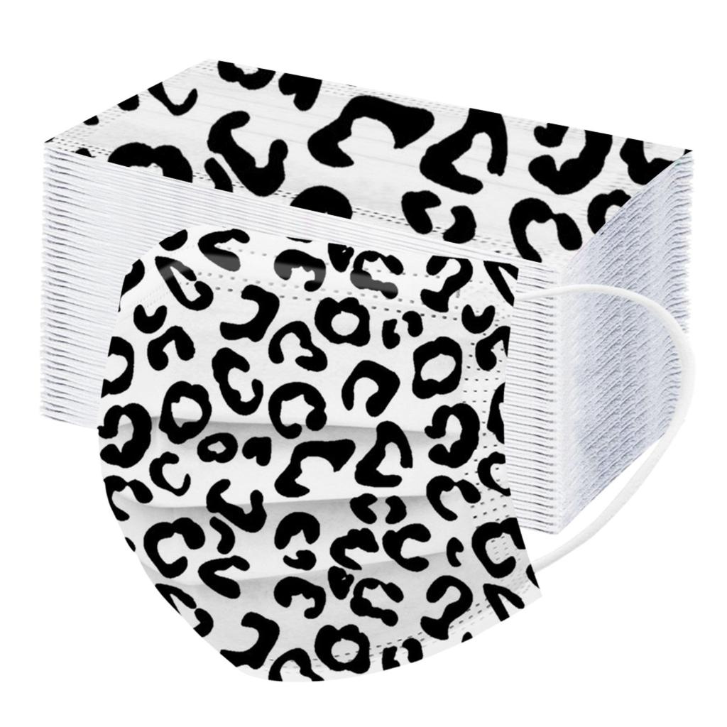 Adult Three-Layer Disposable Dust-Proof Protective Leopard Print Mask