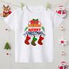 Счастливого Рождества Футболка с принтом оленя Детская Рождественская футболка Детская одежда Топы Мальчик Девочка Наряд для рождественской вечеринки Детские праздничные подарки