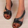 Новые летние женские повседневные сандалии из искусственной кожи на плоской подошве, женские шлепанцы, модная удобная уличная женская обувь в римском стиле