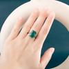 BELLA BOX Женские кольца с большим прямоугольным камнем, ярко-зеленый цвет, благородное женское кольцо на палец для вечеринки, модные аксессуары высокого качества