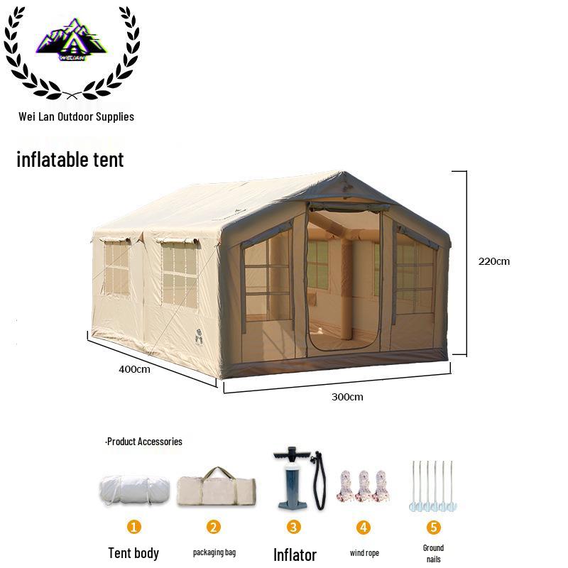 Надувная однокомпонентная палатка: Ветрозащитная и водонепроницаемая, портативная, из Оксфордской ткани, для кемпинга на открытом воздухе