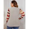 Women S Plus Size V Neck Striped Long Sleeve Shirt