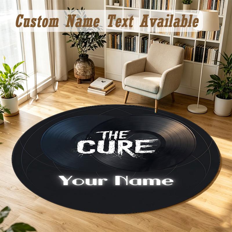 Round Rug Custom NameThe Cure Pattern Non Slip Carpet Home Floor Decor