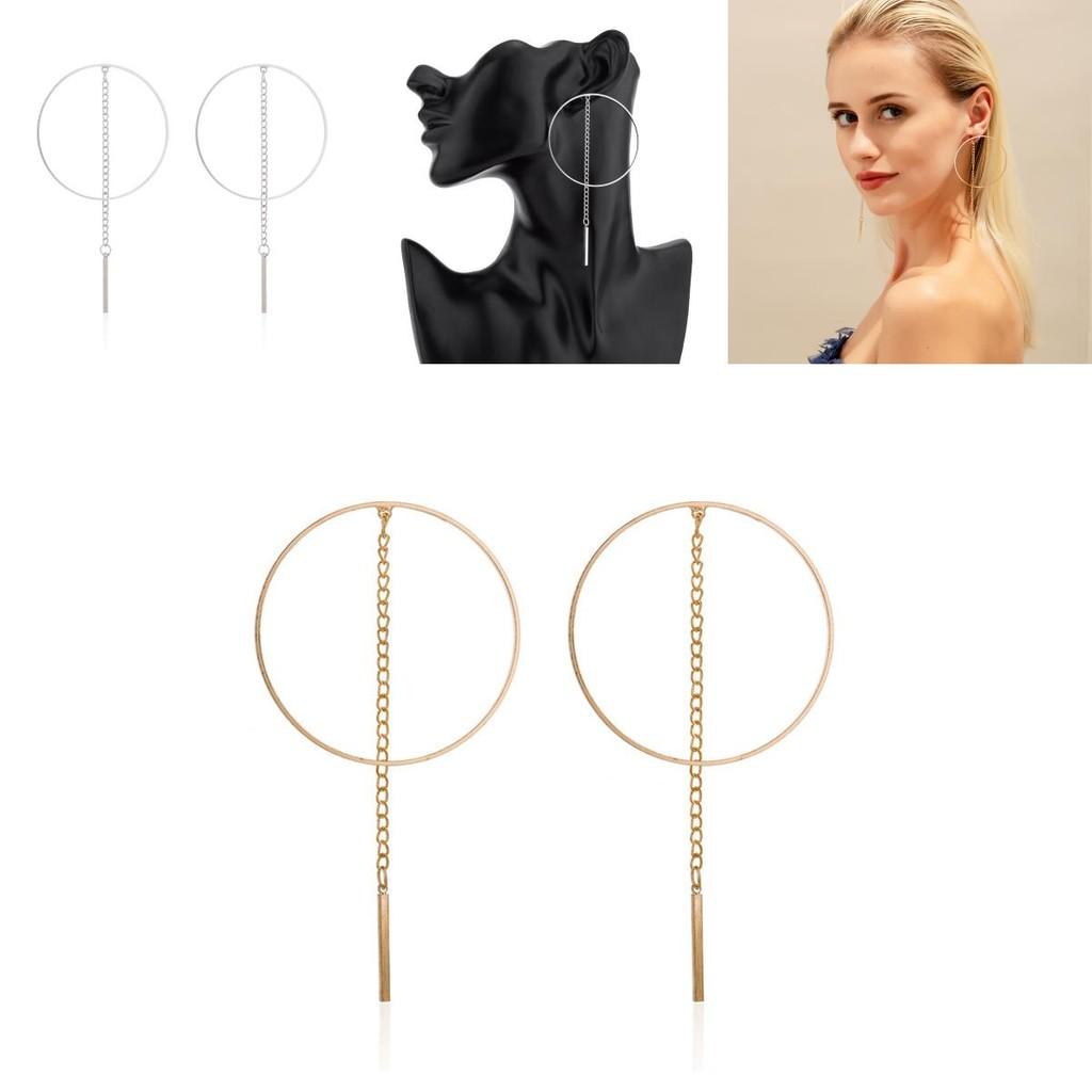 Chic Alloy Tassel Earrings For Women Fashionable European American Style