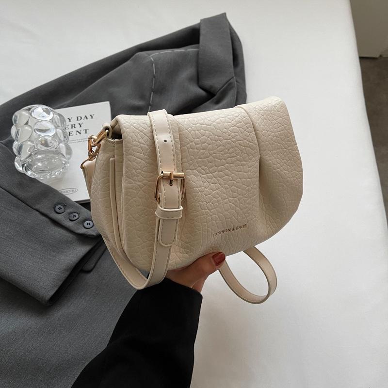 IELGY Женская простая седельная сумка через плечо в стиле ретро, ​​модная универсальная плиссированная сумка-облако