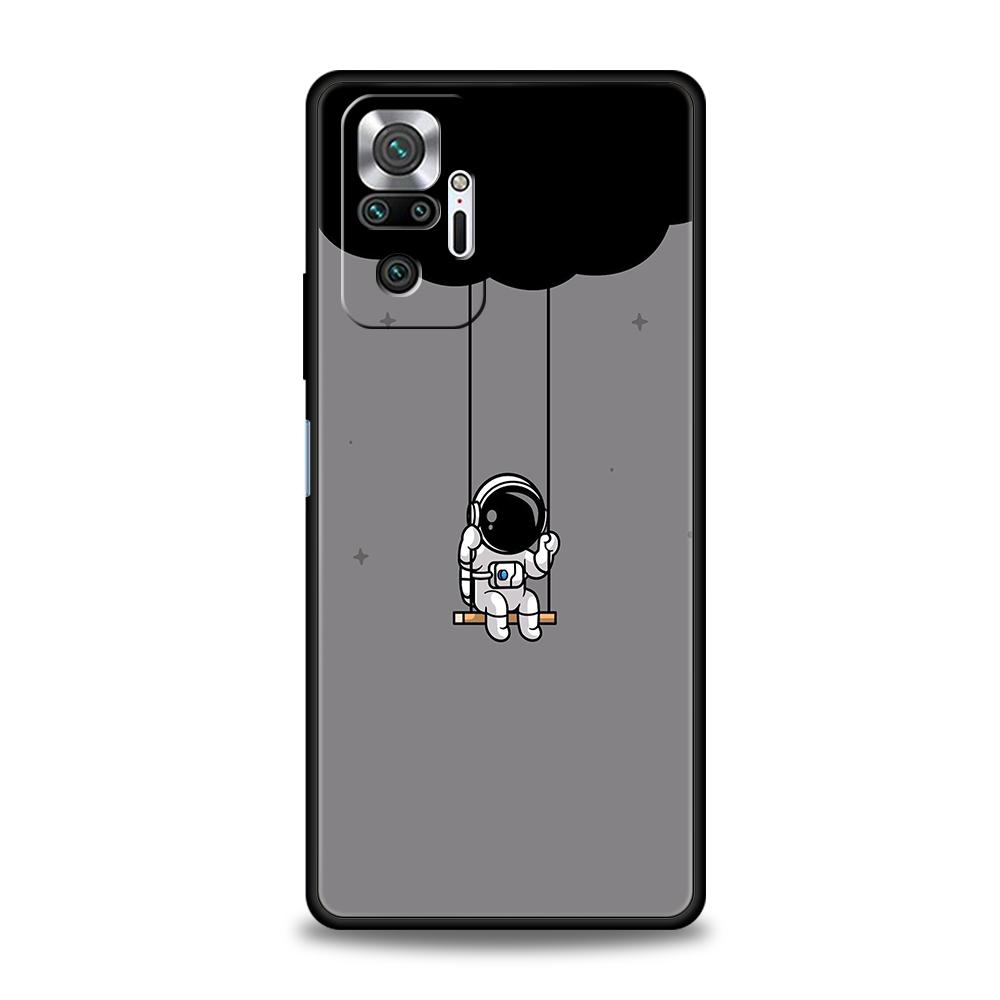 Милый чехол для телефона с астронавтом для Xiaomi Redmi Note 14 5G 13 12 10 11 Pro Plus 4G 14C 13C 12C 10C 9C Мягкий чехол из ТПУ