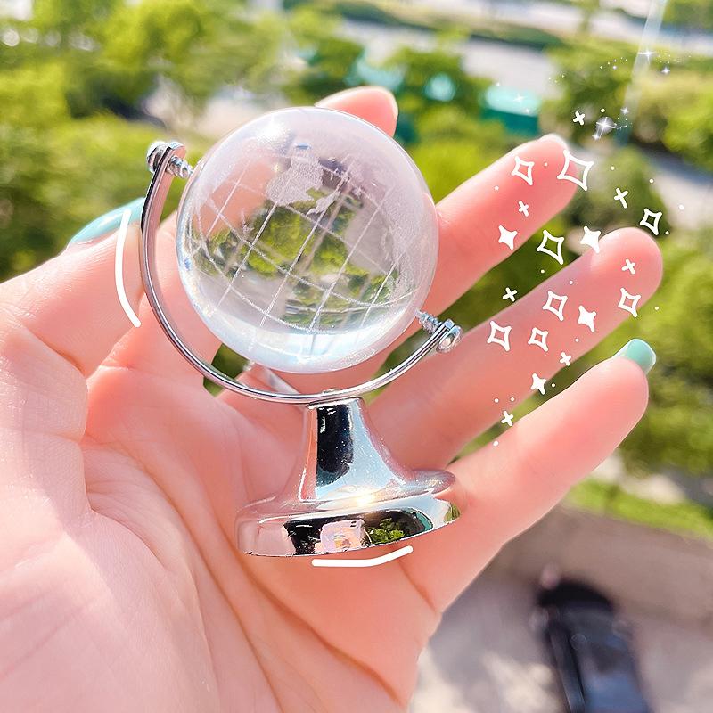 Ins Mini Globe Transparent Earth Globe Ball Miniature Ornament Educational Toys Home Decor Gift Office Decoration