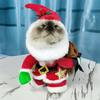 Костюм Санта-Клауса для кошек с шапкой, рождественские аксессуары для вечеринок, домашнее животное на Рождество