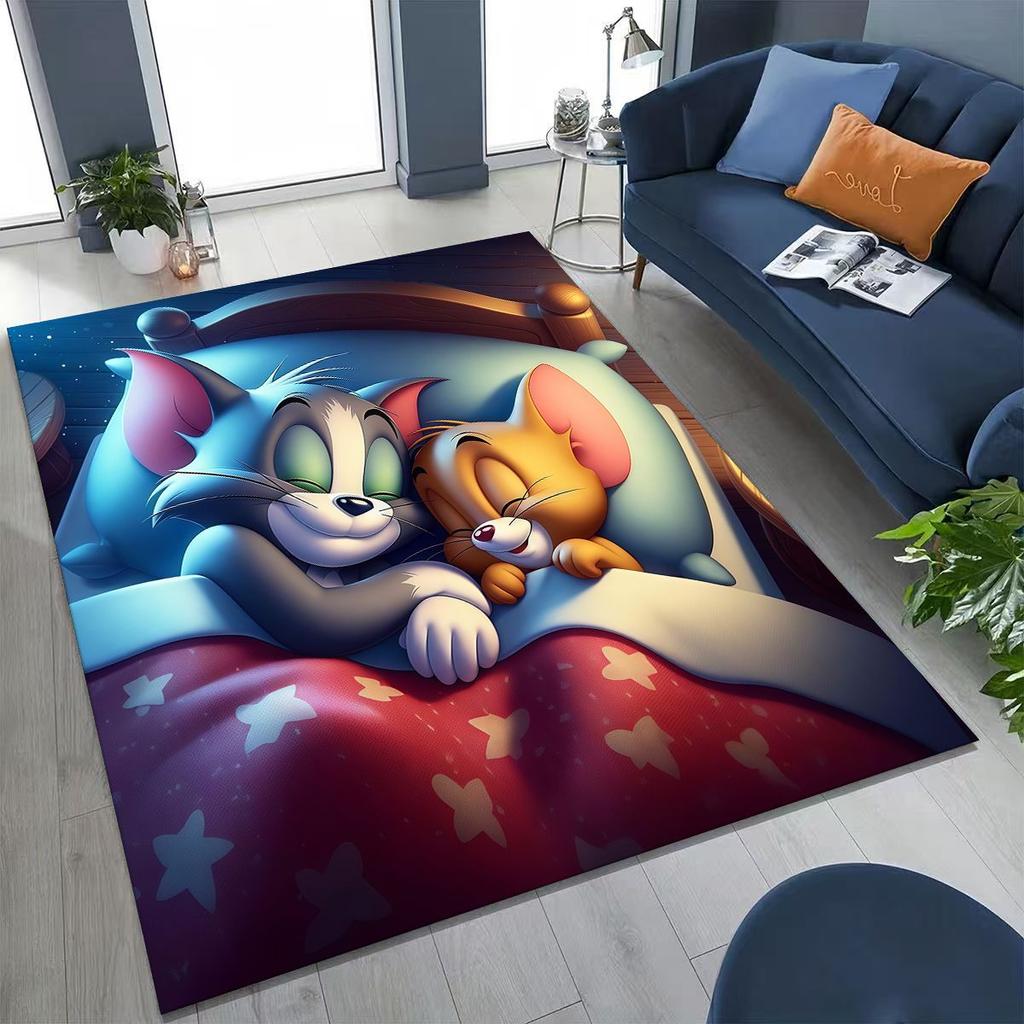 3D ковер с рисунком мультфильма Том и Джерри (Кот и Мышь) для спальни, гостиной, дивана, прихожей, большой нескользящий напольный коврик для детей