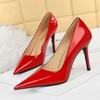 European and American Fashion Super High Heel Shallow Mouth Pointed Bright High Heel Shoes Women's Shoes Single Shoes