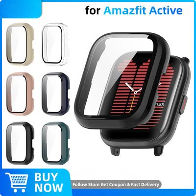 Стекло+Чехол для Amazfit Active Защитное стекло и Жесткий ПК Защитный бампер для Аксессуаров Amazfit Active