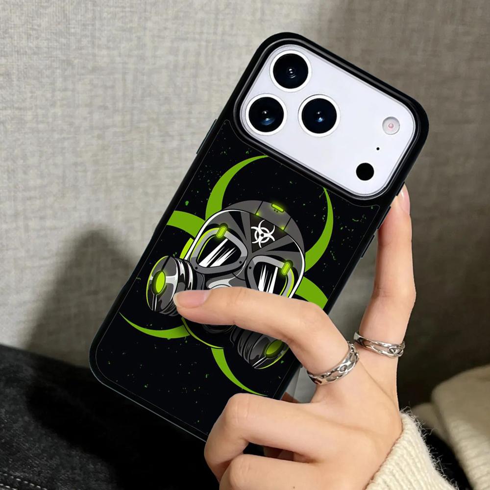 Capa Case for iPhone 17 Air 16 Pro Max 15 Plus 11 13 Mini 14 12 Back Phone Cover Nuclear Mask Gas Mask