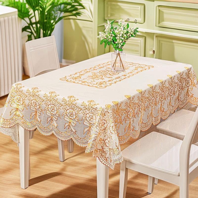 Бронзовый бант ПВХ скатерть прямоугольная водонепроницаемая и маслостойкая неснимаемая европейская скатерть большая полноразмерная