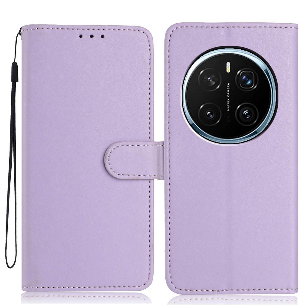 Для Honor Magic7 Pro 5G Чехол-кошелек с ремешком/Множество слотов для карт Однотонный кожаный чехол-подставка для телефона