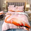 Комплект постельного белья с фламинго для девочки, Комплект для двуспальной кровати с фламинго, Пододеяльник для двоих, Розовый и черный пододеяльник для двуспальной кровати, Микрофибра