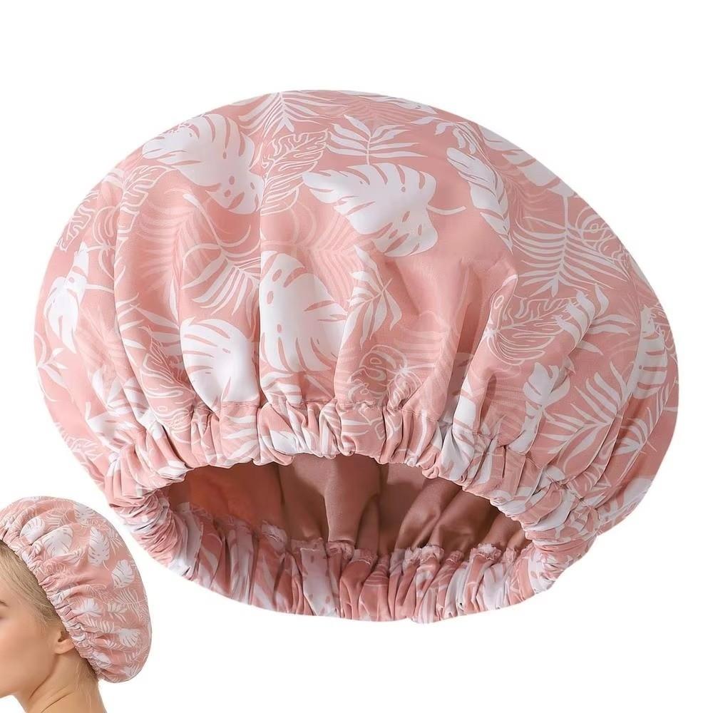 Waterproof Bath Cap Satin Lined Shower Bonnet New Bathing Hair Cover Salon Use