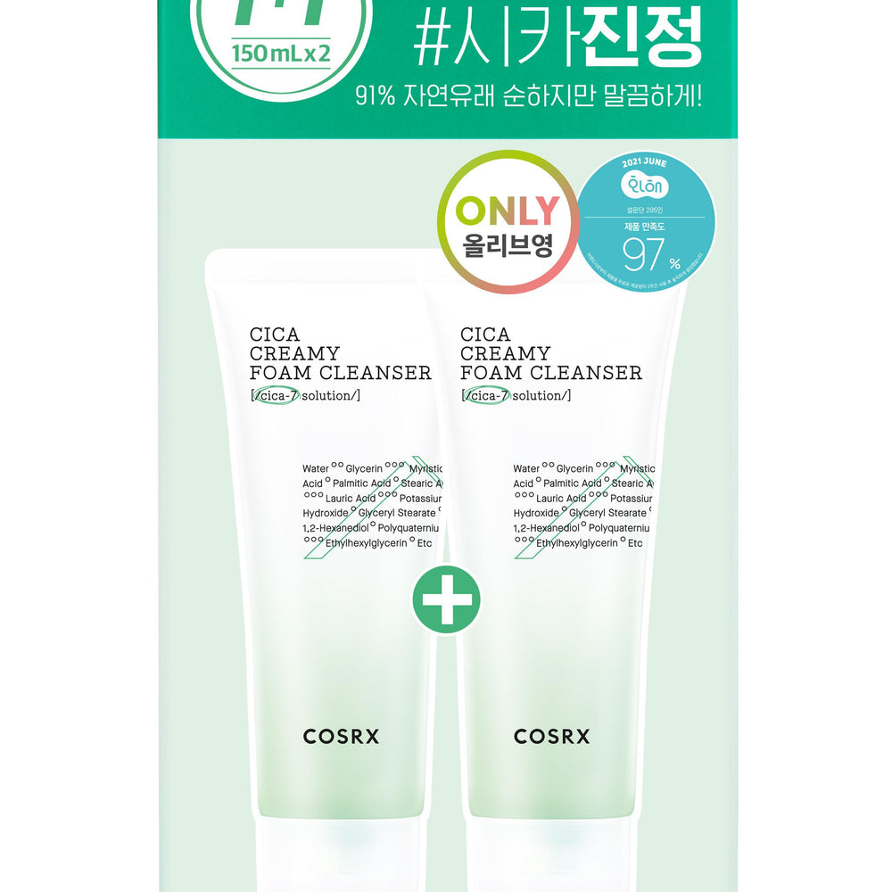 COSRX Pure Fit Cica Кремовая очищающая пенка, набор 2 в 1