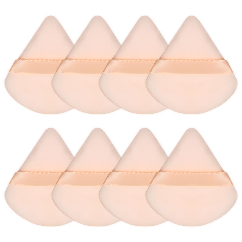 8Pcs Triangle Velvet Cosmetic Puff Make Up Sponges Wet Dry Use for Face Eye Contouring Shadow Cosmetic Foundation Makeup Tool