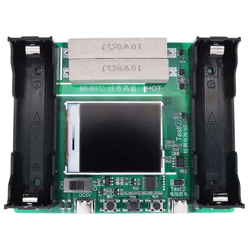 18650 Модуль тестера емкости литиевых аккумуляторов Mah Mwh Цифровой детектор мощности аккумулятора 18650 Тестер аккумуляторов Type-C