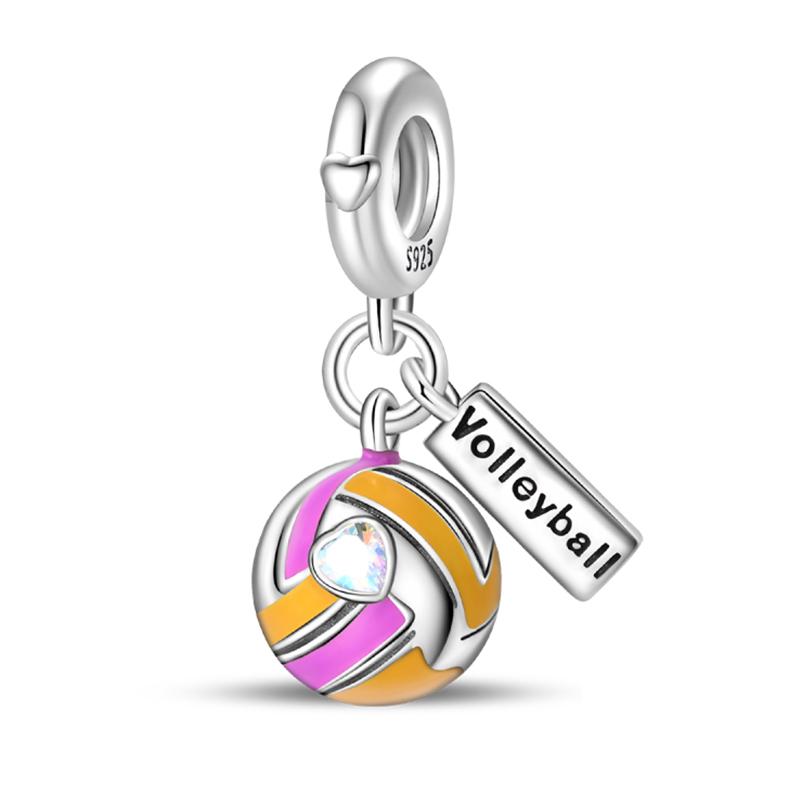 Медь Волейбол Бейсбол Бадминтон Гольф Спорт 3мм Шармы Бусины Подвески Вечеринка по случаю дня рождения Изысканные DIY Ювелирные изделия Подарки