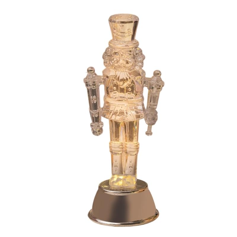 Clear Modern Nutcrackers Soldier Figurine with LED Desk Decors For Christmas Holiday Homes Party Decoration Gifting