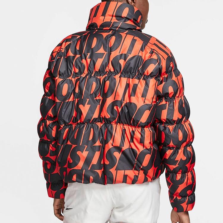 Nike Puffer Jackets Women's Orange Stand Collar Thickened Puffer Jacket CI5024-891