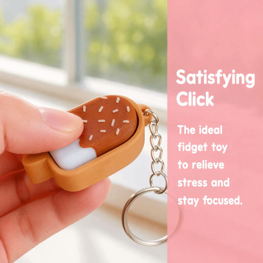 Ice Cream Anti-stress Toy Pendant Stress Relief Fidget Key Chain Children Adults