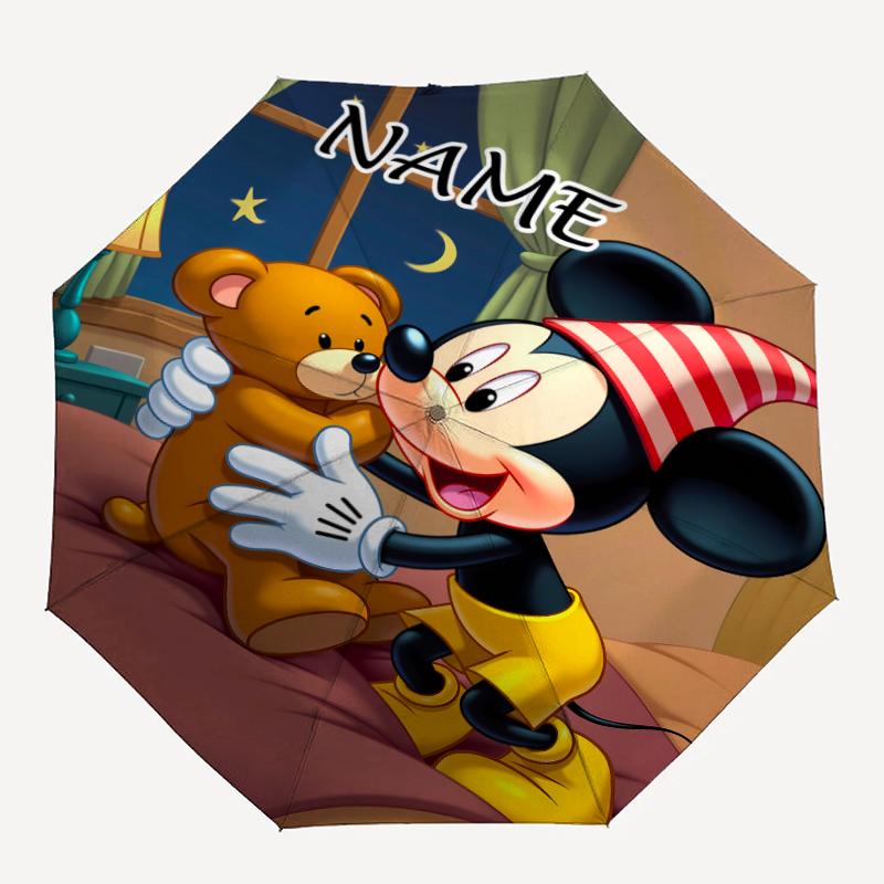 Personalized Name M-Mickey Print Umbrella - Automatic Open/Close, Eight-Rib Durable Frame, Automatic Folding Umbrella