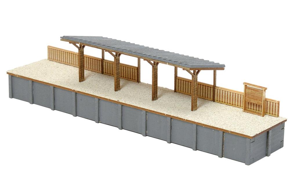 Woody Joe N Gauge Wooden Train Series 9, Nostalgic Wooden Train & Locomotive, Station Platform, Model Railroad Supplies