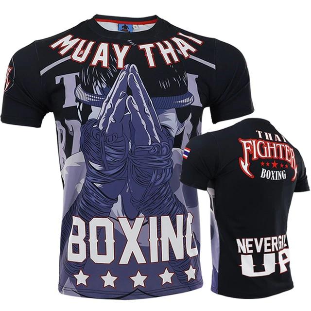 MMA Breathable Boxing Jerseys Tiger Muay Thai Kick Boxing Sweatshirt Men T-Shirt