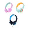 Wired Headphones with 3.5mm Audio Jack - Foldable Lightweight Stereo Headset, Built-in Mic for Online Learning - Cute Gift