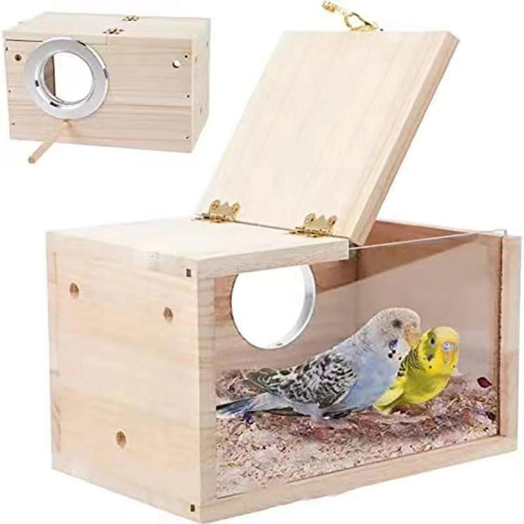 Transparent Design Parakeet Cockatiel Bird House Nest Easy To Clean Parrot House Smooth Edges Parakeet Nesting Box Bird Supplie
