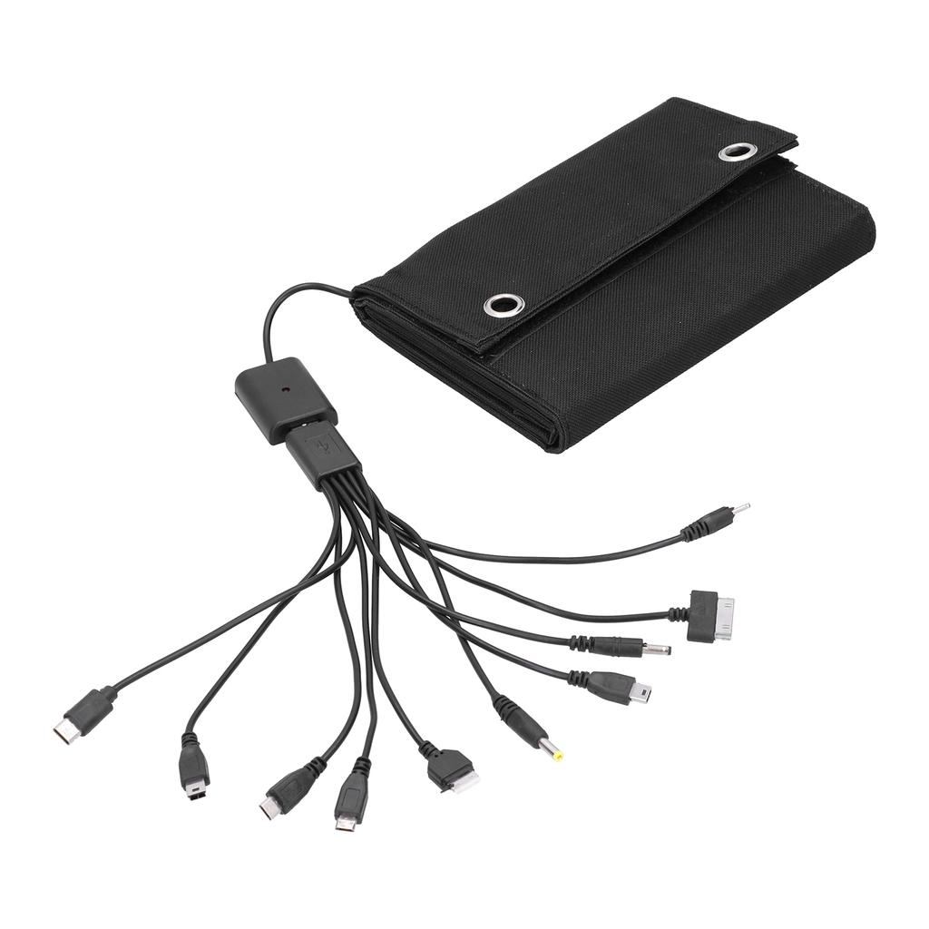 15W Solar Charger Board Bag Portable Camping Travel Foldable Solar Power Panel with Data Line