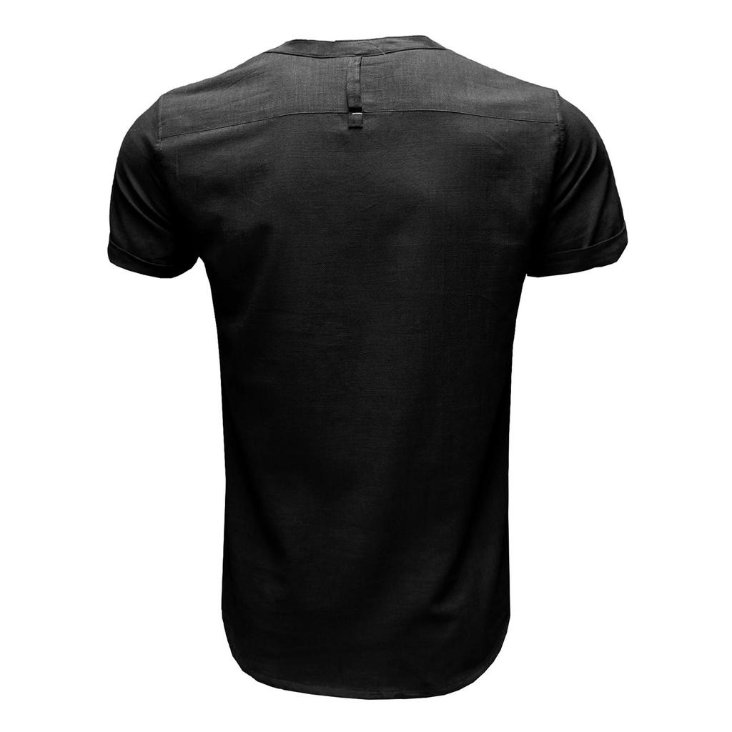 Мужские рубашки на пуговицах Хлопок и лен с короткими рукавами Однотонные топы с карманами Легкие повседневные праздничные повседневные летние пляжные футболки