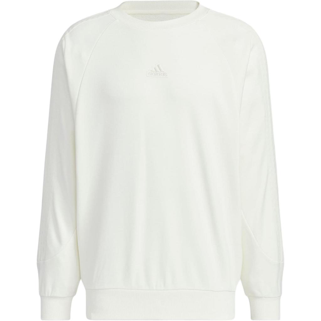 Adidas Solid Color Crew Neck Raglan Sweatshirt Men Sweatshirt Han-Jade-White JI6641