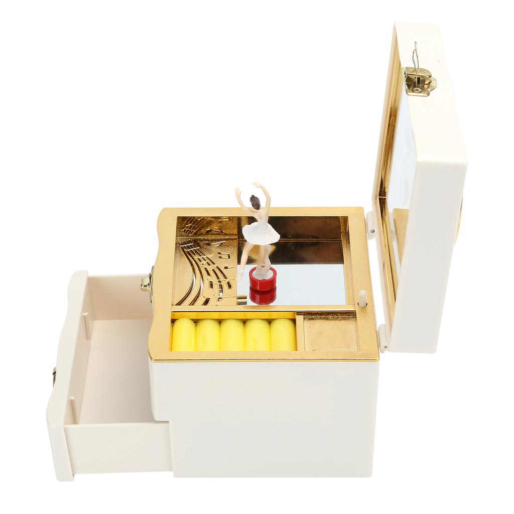 Классическая вращающаяся танцовщица музыкальная шкатулка заводная ручная музыкальная шкатулка женские ювелирные изделия шкатулки для хранения белый