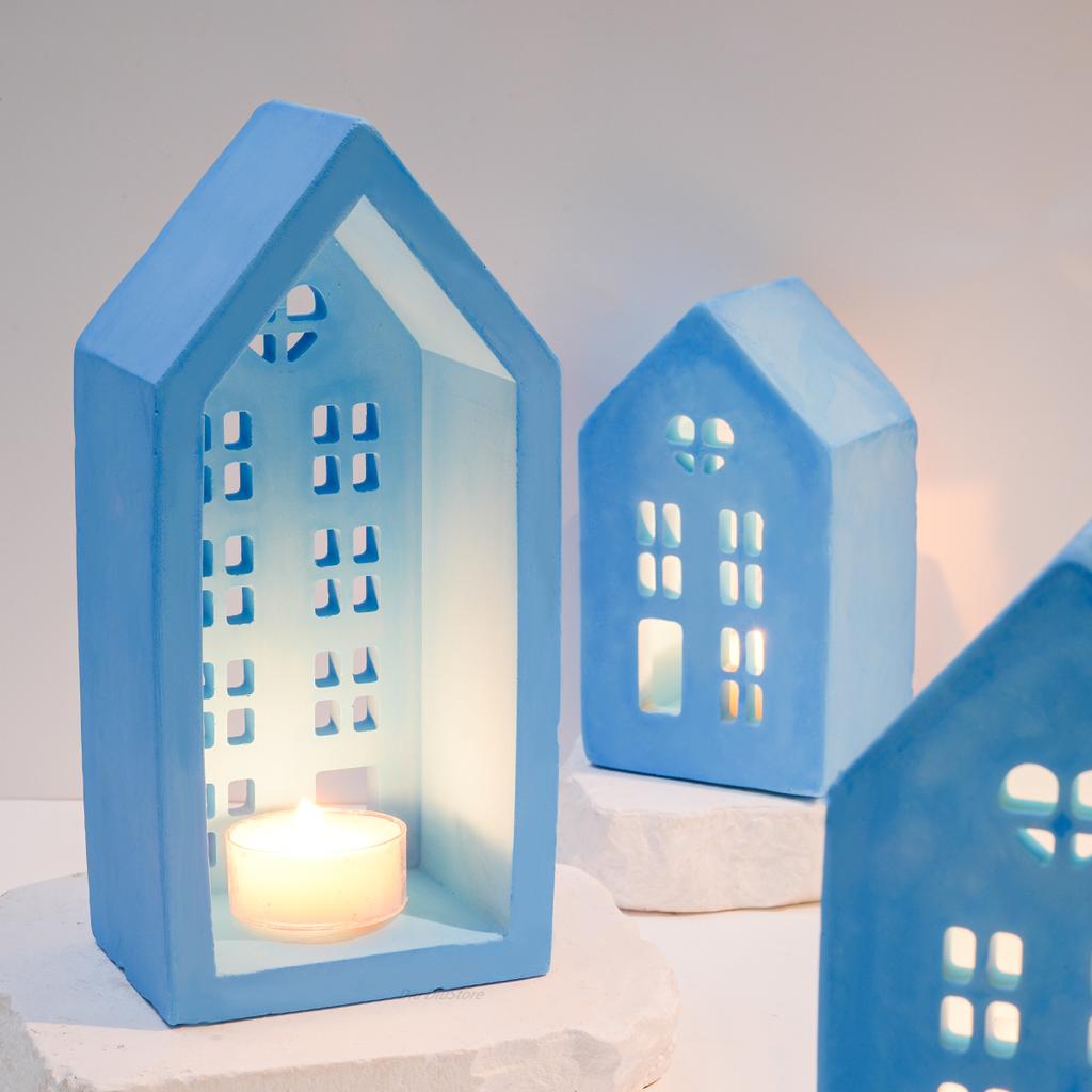 1шт подсвечник для дома силиконовая форма DIY ручная работа окна дома гипс бетон смола подсвечник ремесло литье формы домашний декор